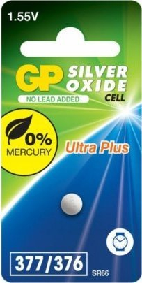 Bateri buton GP Batteries Silver Oxide 377 SR66, 1.55V, ngjyrë argjendtë