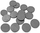 Set magnetësh qeramikë Ferrite, 16x3 mm, 16 copë, ngjyrë gri