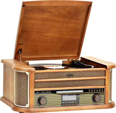 Sistem stereo Denver HIF2002DAB, Bluetooth AUX USB, CD DAB+ kasetë vinil, i zi