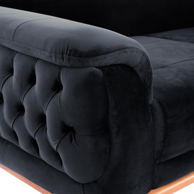 Divan-Shtrat 3 ulëse BENNINGTON, 240×95×80 cm HM3249.01, zezë