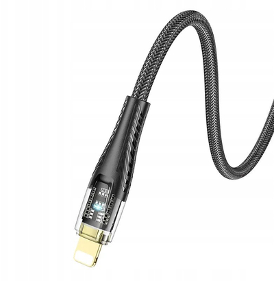 Kabllo karikimi Hoco U121 Gold Standard Crystal, USB A në Lightning, 1.2m, e artë