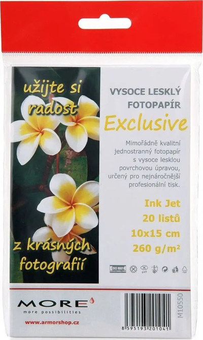 Letër fotografike Armor Photo Paper Exclusive, 260g, glossy 10x15cm, e bardhë