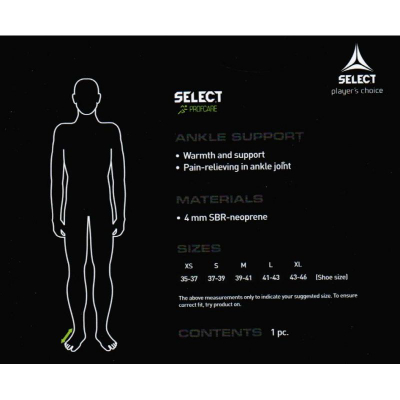 Заштита за зглоб Select 6100, неопрен 4mm, анатомска, црна