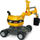 Eskavator lodër me kalërim Rolly Toys CAT, rrotullim 360°, deri 50 kg, i verdhë