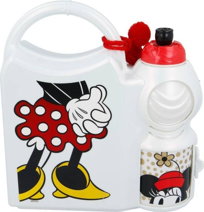 Kuti dreke dhe shishe uji Mickey Mouse dhe Minnie Mouse, 400 ml, e bardhë