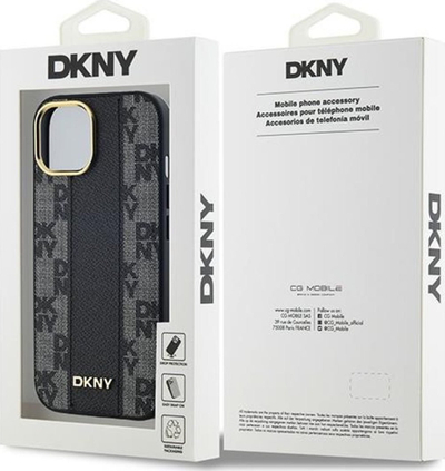 Mbrojtëse telefoni Guess për iPhone 13 14 15, 6.1", hardcase lëkurë me MagSafe, e zezë