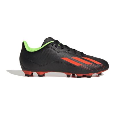 Këpucë futbolli për kalamaj Adidas X Speedportal.4 Flexible Ground, për fusha të forta dhe bar artificial, të zeza me të kuqe edhe jeshile