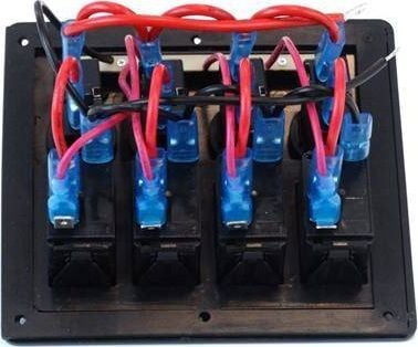 Panel çelësash TurboWorks Switch ON OFF x4, 2x5A 1x10A 1x15A, me LED, i zi