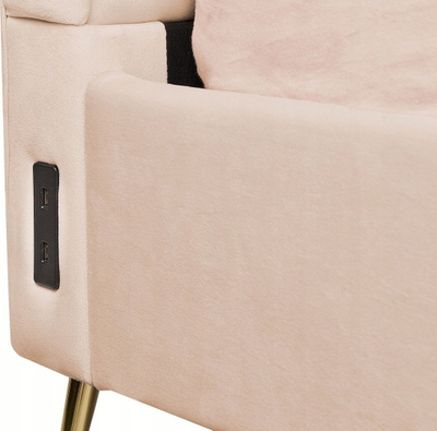 Shtrat Beliani Miribel King Size, 160 x 200 cm, velvet, beige