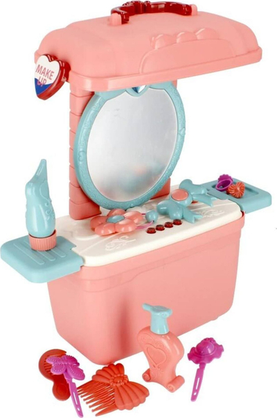 Set tavoline grimi lodër MEGA CREATIVE 499070, me valixhe, me zëra, rozë