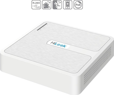 IP регистратор Hilook by Hikvision NVR-4CH-H/4P, 4 канали, 4MP, бел