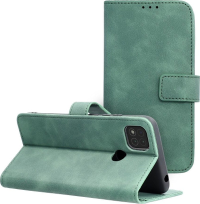 Këllëf telefoni Forcell Tender Book për Xiaomi Redmi 9C, tip portofol, lëkurë eco, jeshil