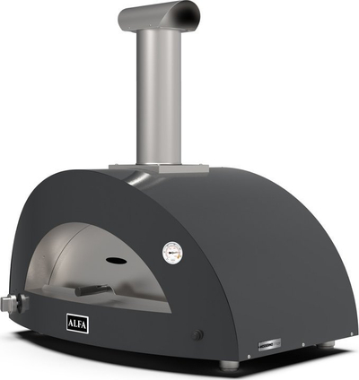 Furrë pizze Alfa Forni Moderno 3 Pizze Hybrid, gaz dhe dru, gri Slate