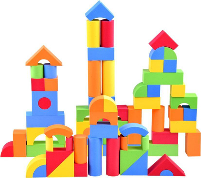 Lodër ndërtimi Xie Jia Safe Blocks, 80 pjesë, shkumë, shumëngjyrëshe