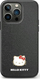 Këllëf telefoni Hello Kitty Metal Logo, për iPhone me 3 kamera, pamje lëkure, i zi