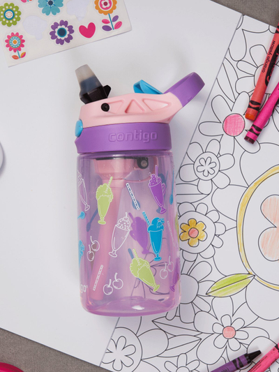 Shishe për kalamaj Contigo Easy Clean Strawberry Shake, 420 ml, pa BPA, shumëngjyrëshe