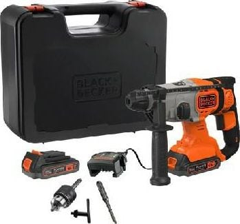 Çekiç kombo pa kabllo Black+Decker BCD900E2K, 18V, me bateri, portokalli