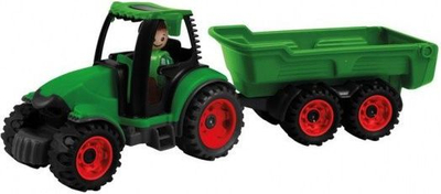 Lodër traktor Lena Truckies, me rimorkio 38 cm, shumëngjyrësh