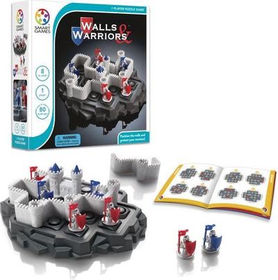 Lojë puzzle SmartGames Walls & Warriors, 1 lojtar, 80 sfida, shumëngjyrëshe