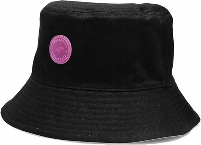 Kapele bucket 4F 4FJSS23ACAPF209, tekstil, logo 4F, rozë me të zezë