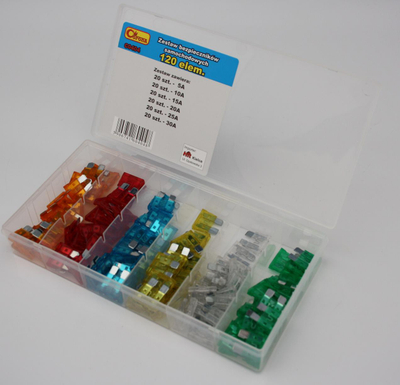Set siguricash auto Noov Fuse, 120 copë, me kuti organizuese, shumëngjyrëshe