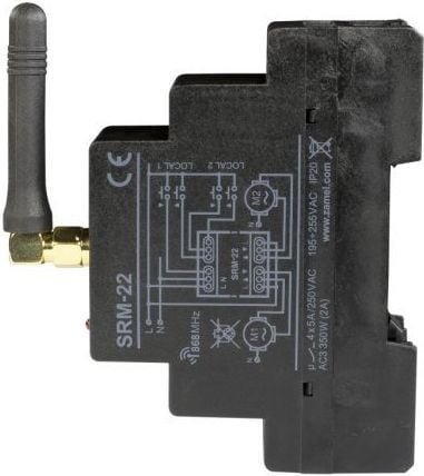 Контролер за ролетни Замел SRM-22, радио, 2 канали, 230V