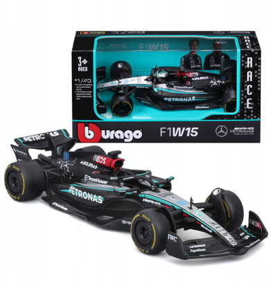 Машина модел Bburago Mercedes AMG F1 W15 E Performance #63, diecast 1/43, колекција, шаренолика