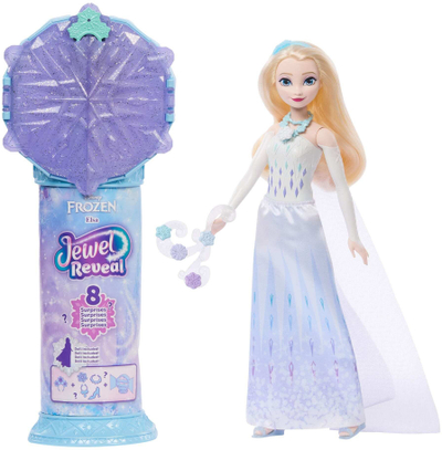 Kukull Disney Frozen Elsa Jewel Reveal, me aksesorë, lodër surprizë, shumëngjyrëshe