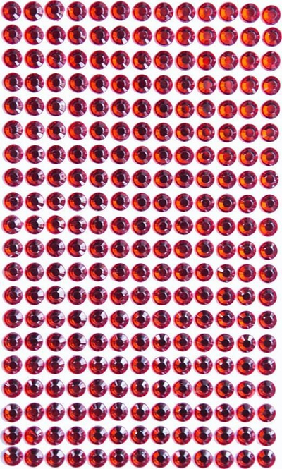 Kristale vetëngjitëse dekorative Self-Adhesive Crystals, 6 mm, 260 copë, të kuqe