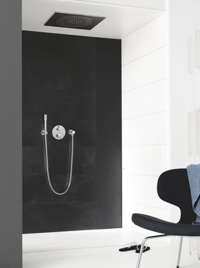 Panel termostatik dushi Grohe Grohtherm 2-way Aquadimmer, dy-drejtimësh, TurboStat, krom argjendtë