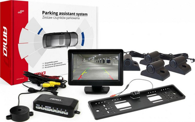 Set sensorësh parkimi TFT01, ekran 4.3", kamerë HD-402-LED, i zi
