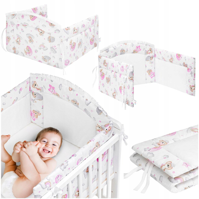 Mbrojtës për krevat fëmijësh Hobby Kids Slim, 170 x 38 cm, Sleeping Teddy Bear, shumëngjyrësh