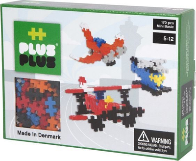 Lodër ndërtimi Plus Plus Mini Basic Airplanes, 170 copa, shumëngjyrëshe
