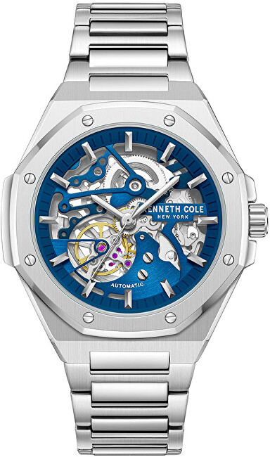 Orë për meshkuj Kenneth Cole Automatic Skeleton KCWGY0058901, e argjendtë