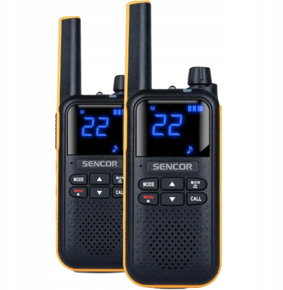 Walkie talkie Sencor SMR 700, 16 kanale, IP54, i zi e verdhë
