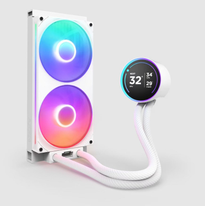 Ftohës uji për procesor NZXT Kraken Elite 280 RGB, 280mm, ekran LCD 2.36", i bardhë