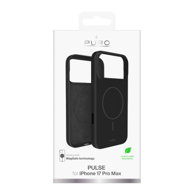 Kapak telefoni Puro Pulse për iPhone 17 Pro Max, me MagSafe, i zi