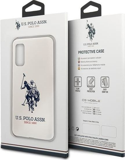 Mbrojtëse US Polo USHCS62SLHRWH për Galaxy S20 G980, e bardhë