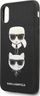 Kapak telefoni Karl Lagerfeld KLHCPXSAKICKCBK për iPhone X / XS, hardcase Saffiano Ikonik Karl dhe Choupette, i zi