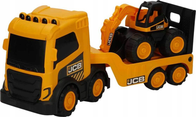 Lodër kamion transporti JCB Teamsterz, me eskavator 18 cm, i verdhë me të zi