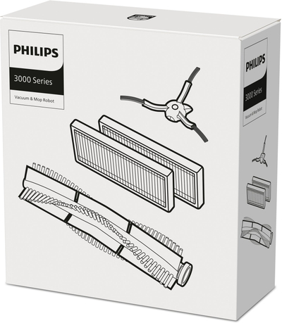 Set mirëmbajtjeje për robot fshesë Philips HomeRun 3000 Series, filtra EPA11, furça zëvendësuese