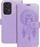 Këllëf libri Forcell MEZZO për Samsung A22 5G, me xhepa për karta, me dizajn dreamcatcher, ngjyrë vjollcë