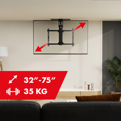 Mbajtëse tavani për televizor Maclean, 32"-75", 35kg, i zi