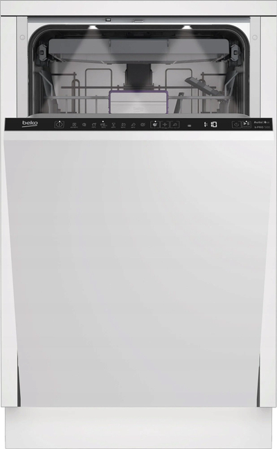 Enëlarëse e integruar Beko BDIS38040A, 10 sete, 8 programe, inox