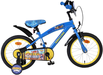 Bicikletë fëmijësh Paw Patrol Rubble &amp; Crew, 16", kornizë metalike, blu me verdhë