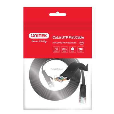 Kabllo rrjeti Unitek C1812GBK, Patch Cord Cat6, 5m, i zi