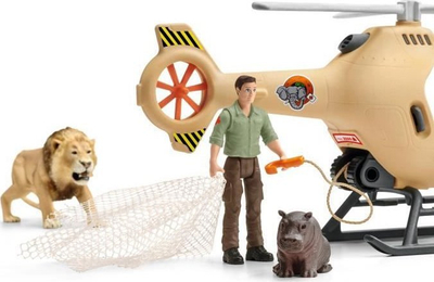 Set lodrash Schleich Wild Life Helicopter Rescue, 6 pjesë, 3+