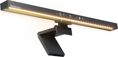 Lampë monitori BlitzMax BM-ES, LED, temperaturë e rregullueshme drite, e zezë