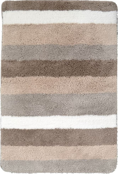 Тепих за бања RIDDER Carl, 60x90cm, против лизгање, беж со линии
