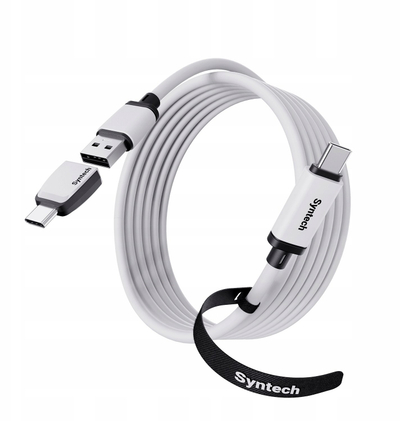 Kabllo USB Syntech C102, USB A me USB C, 3m, e bardhë